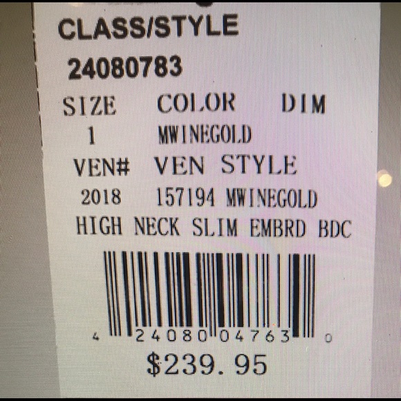 Long Prom Dress from David’s Bridal - Wine/Gold - Picture 5 of 5